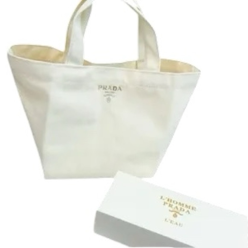 Prada Cream with Gold Logo SmallTote - Picture 2 of 2